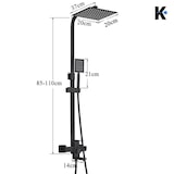 thumbnail of LANA | Conjunto de chuveiro de chuva de aço inoxidável preto fosco premium | Torneiras de design sistema de chuveiro | completa com chuveiro de mão