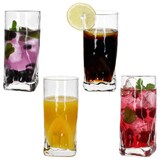 thumbnail of 6x Frosty Longdrinkgläser 400ml Trink-Glas Cocktail Wasser dicker Boden Relief