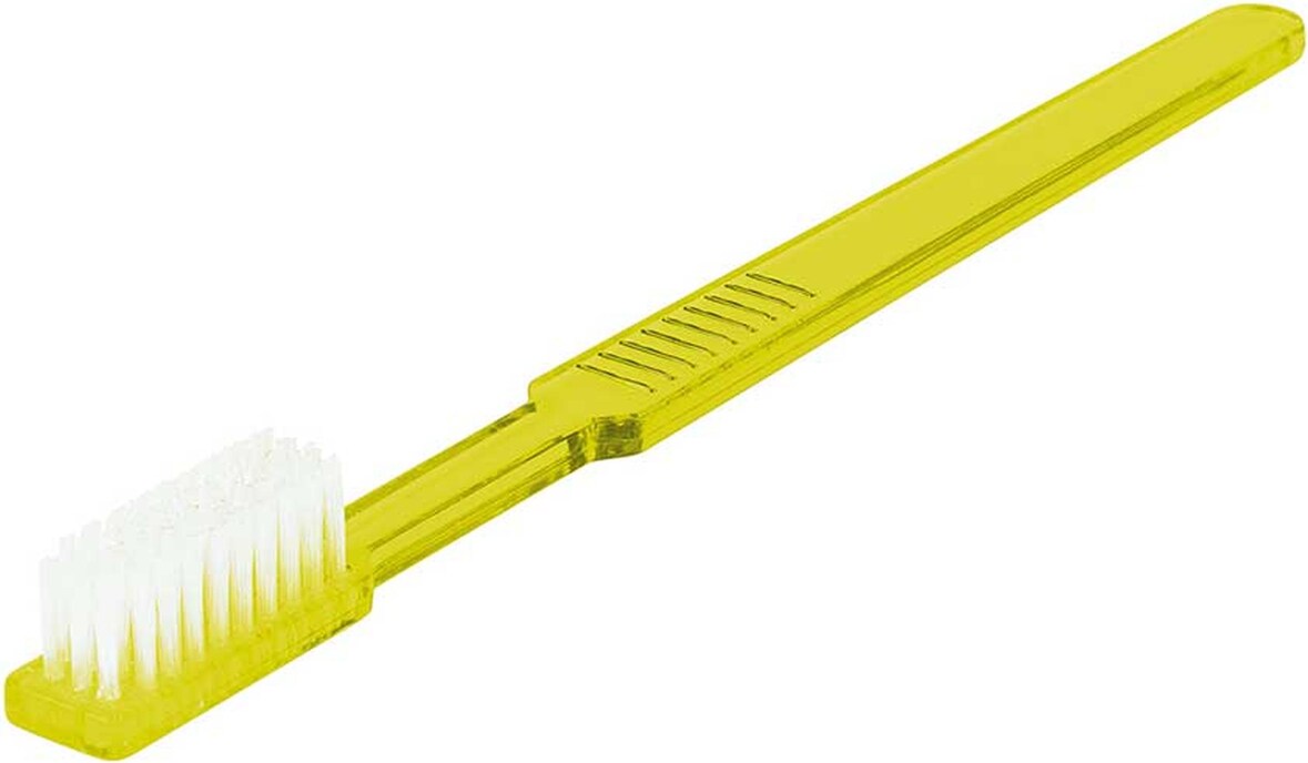 Einmalzahnbürsten - mit Zahnpasta - Kunststoff - gelb - 1000 Zahnbürsten