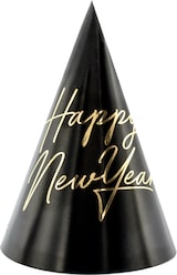 thumbnail of 6 Hüte `Happy New Year` schwarz gold