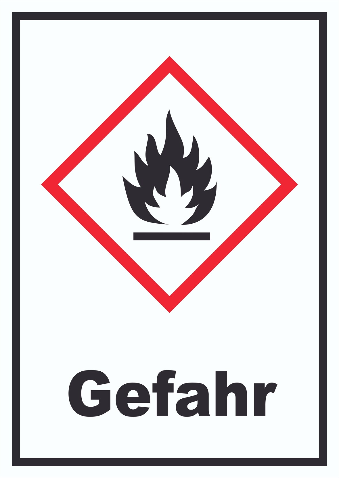 Schild Entzündbare Stoffe Gefahr Flamme hochkant A5 (148x210mm)