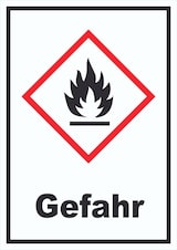 thumbnail of Schild Entzündbare Stoffe Gefahr Flamme hochkant A5 (148x210mm)