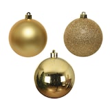 thumbnail of 34 Weihnachtskugeln 8cm Kunststoff Christbaumkugeln Set Weihnachtsbaum hellgold