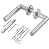 thumbnail of Türbeschlag Edelstahl Drückergarnitur CATHY Eingangstür Türgriff oval PZ - Profilzylinder Edelstahl