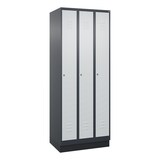 thumbnail of C+P Spind Classic PLUS, Sockel, 3 Abteile, HxBxT 195x75x50cm, Zylinderschloss, Anthrazit/Hellgrau von PROREGAL