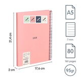 thumbnail of MILAN 430 - Cuaderno A5 Espiral y Tapa Dura. Papel Pautado 80 Hojas 95gr Rosa