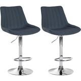 thumbnail of Set di 2 sgabelli da bar in tessuto Toni grigio scuro/Metallo in look cromato