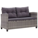 thumbnail of vidaXL 3-tlg. Garten-Essgruppe mit Grau Kissen Poly Rattan