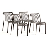 thumbnail of Set van 4 stapelbare stoelen van polypropyleen voor buitengebruik en tuin, bar en restaurant, robuuste en lichte structuur – Olimpia – Taupe