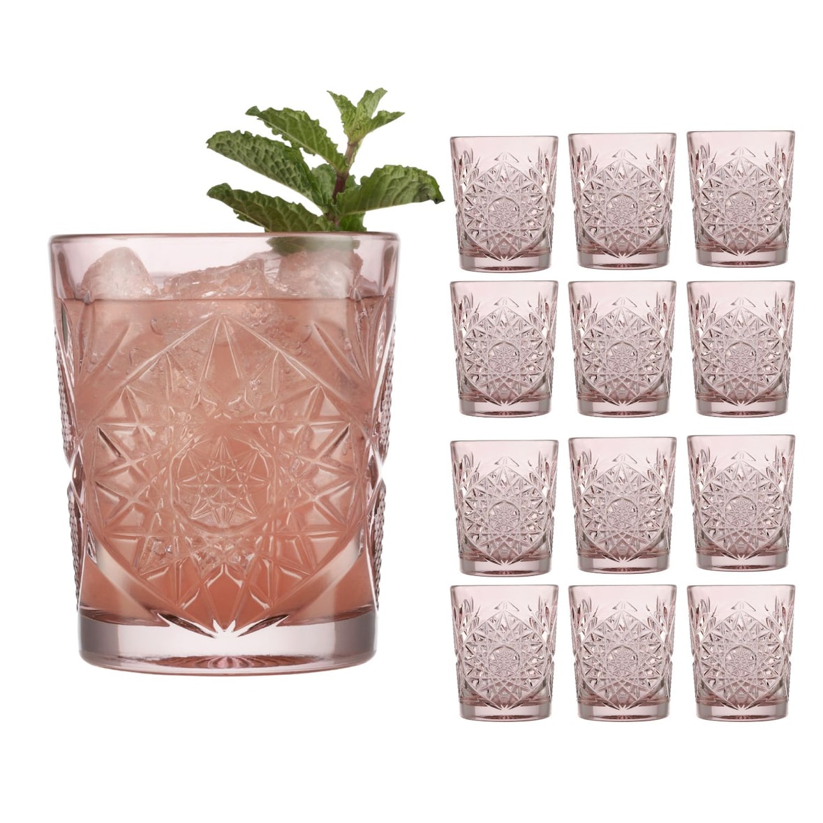 Libbey 12-delige set -D.O.F. -HOBSTAR-, blush, 355 ml Ø: 9 cm, H: 10,5 cm
