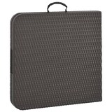 thumbnail of Mesa de jardín plegable HDPE marrón aspecto ratán 120x60x74 cm