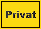 thumbnail of Privat Schild gelb-schwarz A6 Rückseite selbstklebend