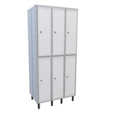 thumbnail of Taquilla de pvc de ancho 400mm de 3 módulos con 6 puertas color gris