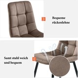 thumbnail of Essgruppe Esstisch mit 4 Stühlen 117x68x75 cm MDF Tischplatte in Marmoroptik Braun Samt Polster Metallbeine modern für Küche und Esszimmer