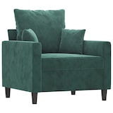 thumbnail of vidaXL Sessel mit Hocker Dunkelgrün 60 cm Samt