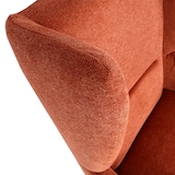 thumbnail of Lounge-Sessel HWC-L62, Ohrensessel Cocktailsessel Sessel Polstersessel, Stoff/Textil Metall ~ terracotta-braun