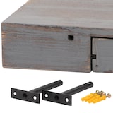 thumbnail of Scaffale a muro HWC-H37, scaffale galleggiante Scaffale a muro Scaffale sospeso, cassetto in legno massiccio 8x80x25cm ~ grigio, shabby