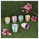 thumbnail of 6er Set Beach Pastello Stripes Mokkabecher ohne Henkel 150ml 6 Pers Matcha Tasse