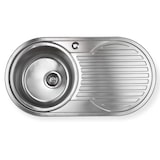 thumbnail of Einbauspülbecken Chrom rund aus Edelstahl mit vorgebohrtem Hahnloch