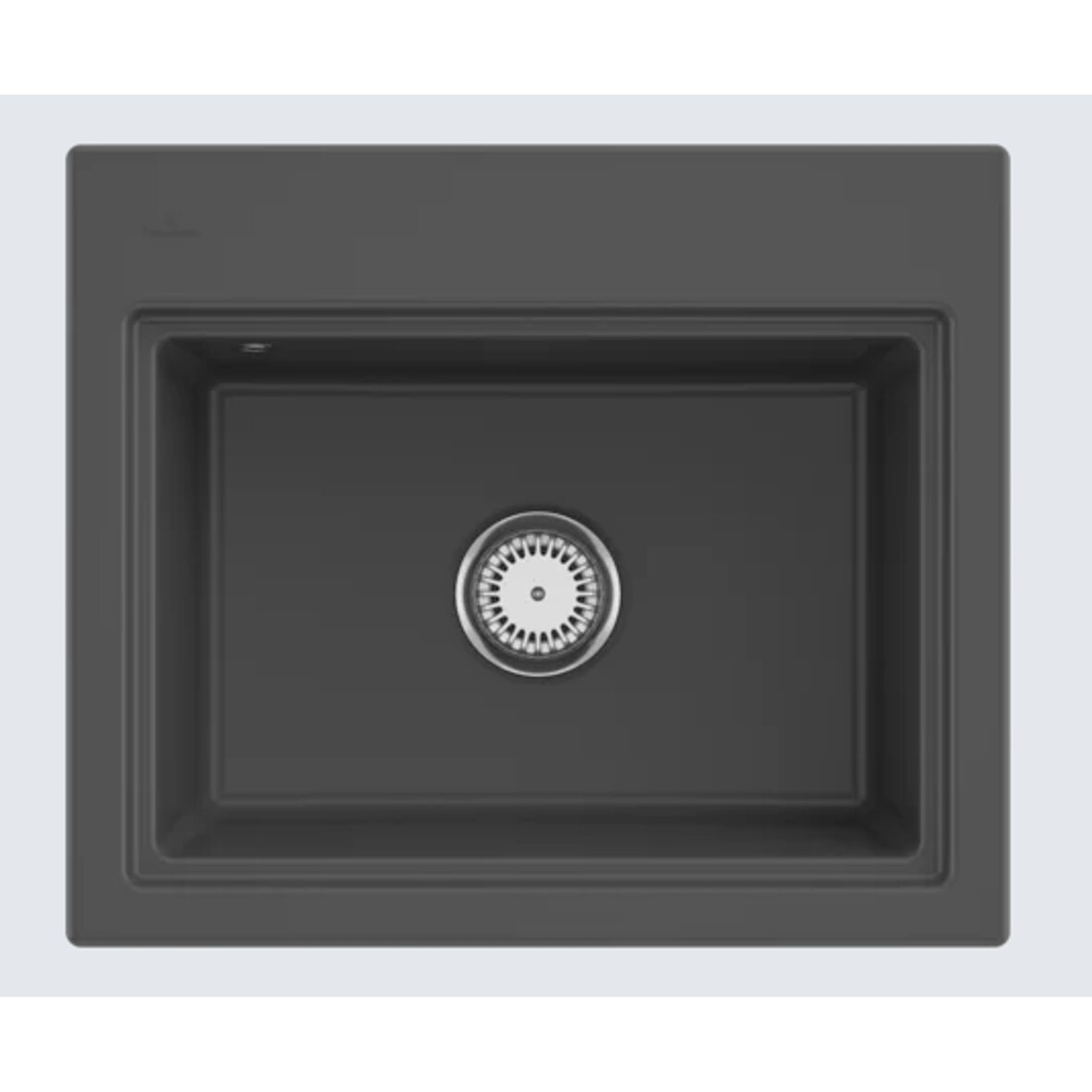 Villeroy&Boch Rechteckiges Spülbecken, Keramikspüle Subway Style 60 S Graphite schwarz/grau 60x51cm, Unterschrankbreite 60cm