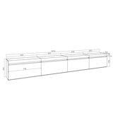 thumbnail of Wohnzimmer TV-Schrank, Viel Stauraum, 320x35x45cm, Großes TV-Format, Hängend, Moderner Stil, Schwarz - 506_7