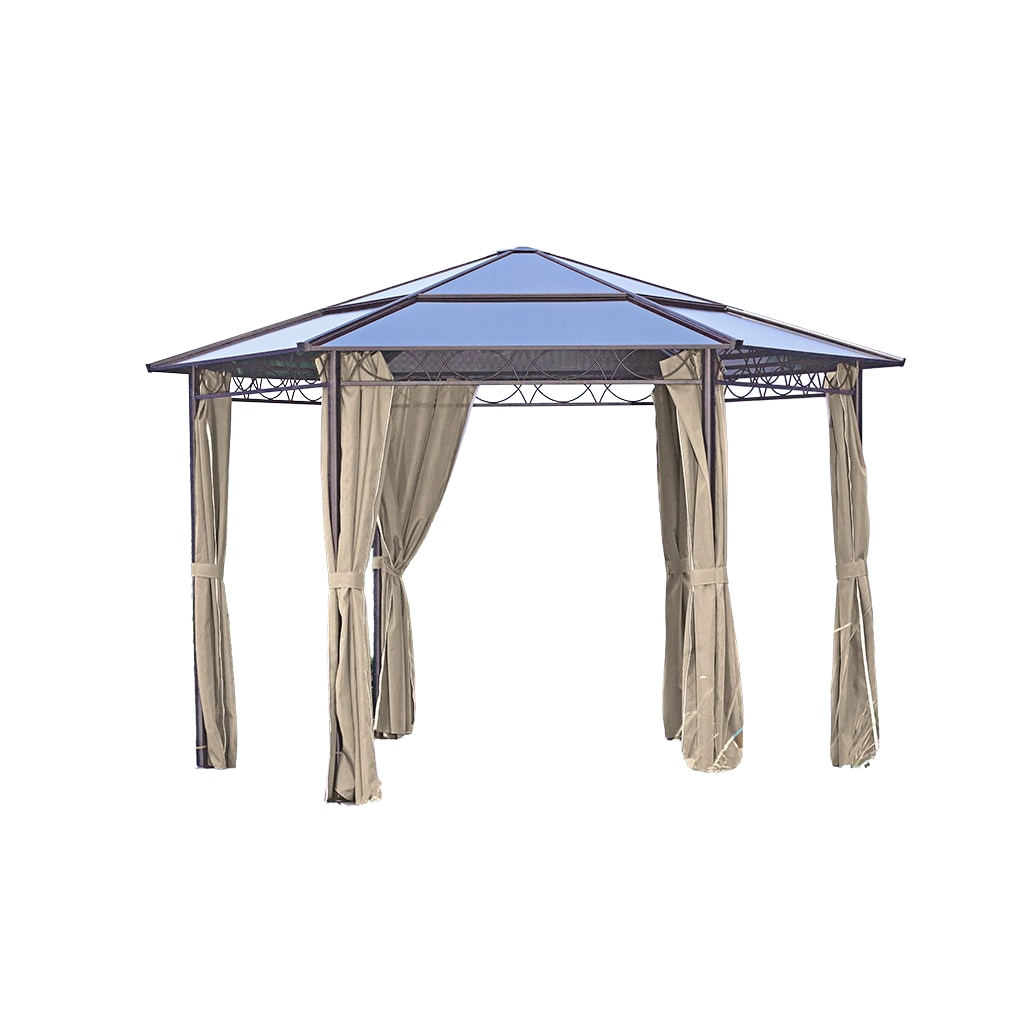 Gartenpavillon Gartenzelt Pavillon Metallpavillon mit Seitenwänden 6eckig D 200cm