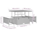thumbnail of vidaXL 13-teiliges Garten-Sofa-Set mit Kissen in Grau aus Poly Rattan und Akazie.