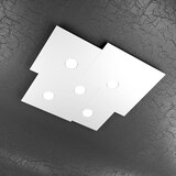 thumbnail of Toplight Plafoniera da soffitto quadrata 5 luci Plate con attacco GX53, struttura colore bianco, design moderno 73x67x3cm
