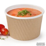 thumbnail of BIOZOYG 500 Stück Suppenbecher 375ml braune Einwegbecher Riffelbecher aus Kraftkarton, Bio-Becher mit Riffelwand, für Eintöpfe und heiße Speisen