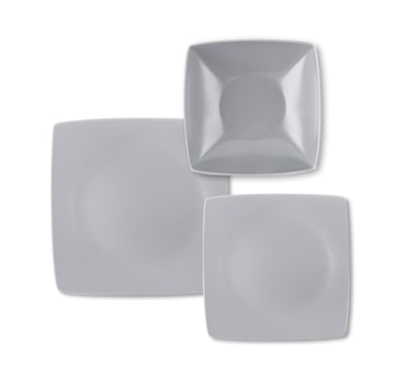 Excelsa vajilla de 18 piezas Eclipse de cerámica gris