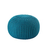 thumbnail of PREMIUM Sitzhocker Pouf  ø 45cm  Strickpouf Indoor u. Outdoor - pflegeleicht & nachhaltig : türkis - navigate