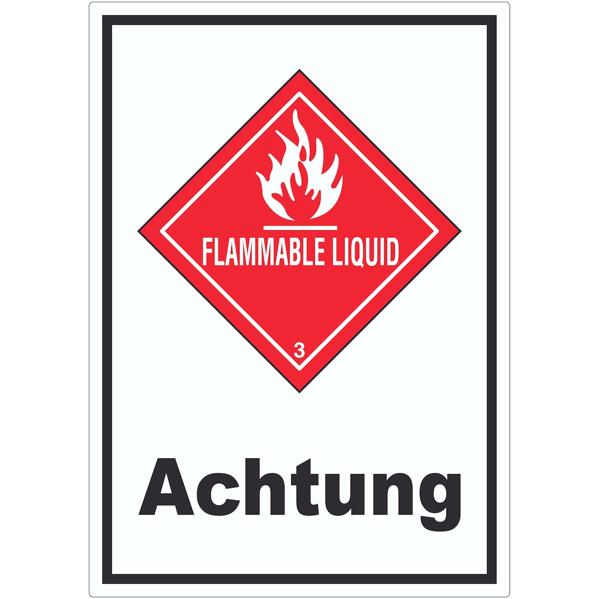 Aufkleber Entzündbare flüssige Stoffe Achtung Flammable Liquid A6 (105x148mm)