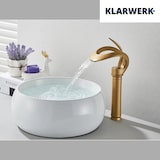 thumbnail of NAVIS | Design Wasserfall Wasserhahn Bad Gold matt hohe Badarmatur|Elegante Premium Edelstahl Armatur Für hohe Waschbecken|Mischbatterie 2 Anschlüsse