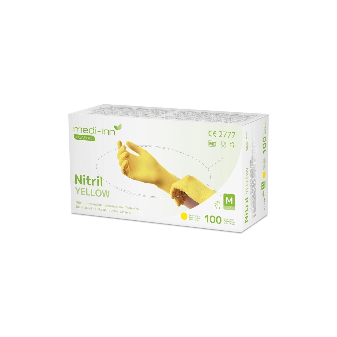 Medi-Inn Nitril Yellow - gelb - puderfrei - Gr. XL - 1000 Einmalhandschuhe