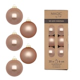 thumbnail of 20 Weihnachtskugeln Glas 6cm matt & glänzend Christbaumkugeln Weihnachtsbaumkugeln Weihnachten Christbaumschmuck Weihnachtsbaumschmuck Beige