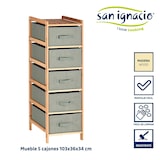 thumbnail of San Ignacio KIPIT - Mueble 5 cajones Madera 103 x 36 x 34 cm Gris