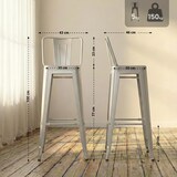 thumbnail of CHEFGASTRO 4er Set Barhocker ANDES HxBxT 96x44x43cm Metall Silber Barstuhl