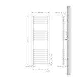 thumbnail of ECD Germany Elektrischer Badheizkörper 400x1200 mm Anthrazit, gebogen, 1200W Heizstab, Handtuchheizkörper mit Seitenanschluss