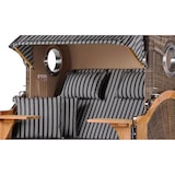 thumbnail of Strandkorb - bene living - Ammersee Teak Bullauge - PE grau - Modell 500 - Zweisitzer inkl. Liftersystem