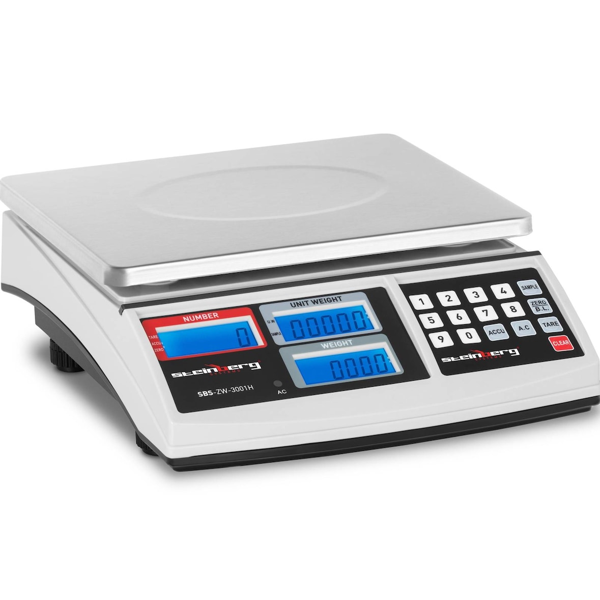 Steinberg Systems Zählwaage - 30 kg / 1 g - 21 x 27 cm - 3 LCD