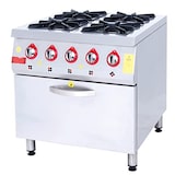 thumbnail of Cocina industrial profesional europea a gas 84x80cm de 4 fogones con horno para negocios de hosteleria…