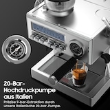 thumbnail of Espressomaschine mit Mahlwerk, 2050W Siebträgermaschine mit 20-Bar italien Pumpe, Milchschäumer und Barista Kit, 25 Mahlgrade, 1,6L, Edelstahl