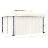 thumbnail of vidaXL Pavillon mit Vorhang 4x3 m Cremeweiß Aluminium
