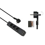 thumbnail of Helos Steckdosenleiste ADVANCED, 3-fach, USB-Charger schwarz, 1,5m, mit Schalter