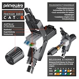 thumbnail of Primewire 4x Netzwerk-Adapter RJ-45 (Ethernet) zu Netzwerkkabel, Netzwerkstecker RJ45 CAT 8 - Gigabit Ethernet LAN Kabel - 40 Gbit/s, schwarz