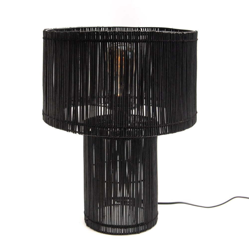 Lampe dabali 41 cm -  Noir Rond Rotin Amadeus 16.00x33.00 cm