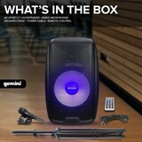 thumbnail of Enceinte active Gemini AS-2115BT-LT-PK, Boomer 15", à LED - 2000W, USB SD Bluetooth TWS FM, pied, micro, Jeu de lumière OVNI