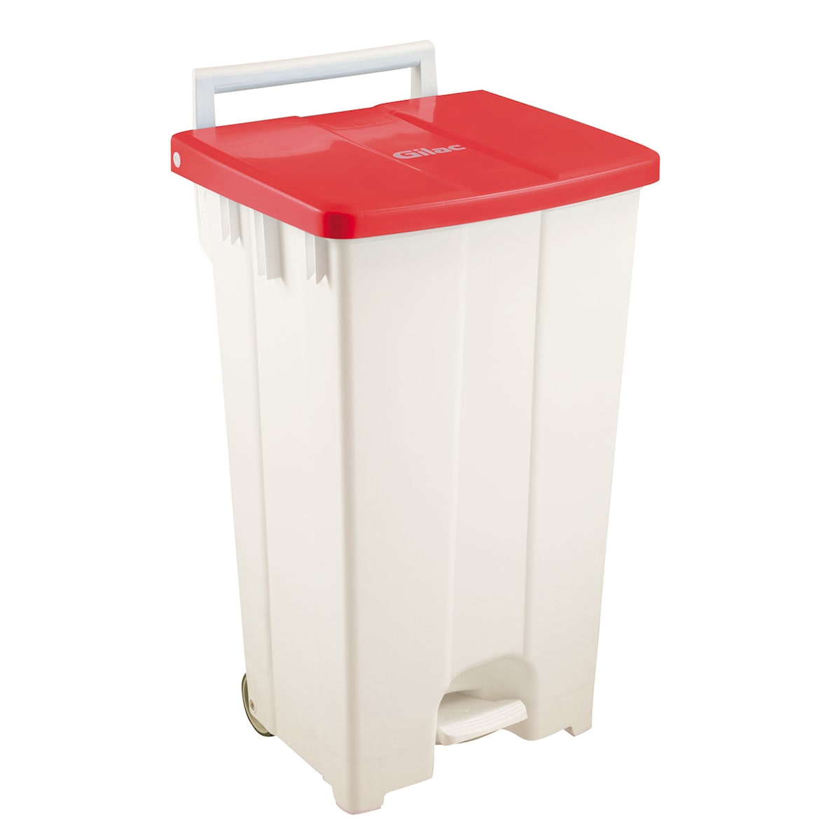 GILAC Collecteur à pédale 2 roues + couvercle - 100 L - Rouge G614424
