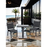 thumbnail of METRO PROFESSIONAL Mesa bistro Barbados, aluminio/poliratán, 70 x 70 cm, tablero efecto piedra, negro