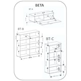thumbnail of Zeitgenössische Wohn- und Esszimmer TV-Wandmöbel mit LED-Beleuchtung, Weiß lackiert und Mate Weiß, 300 x 189 x 42 cm - 1BETABLANCO